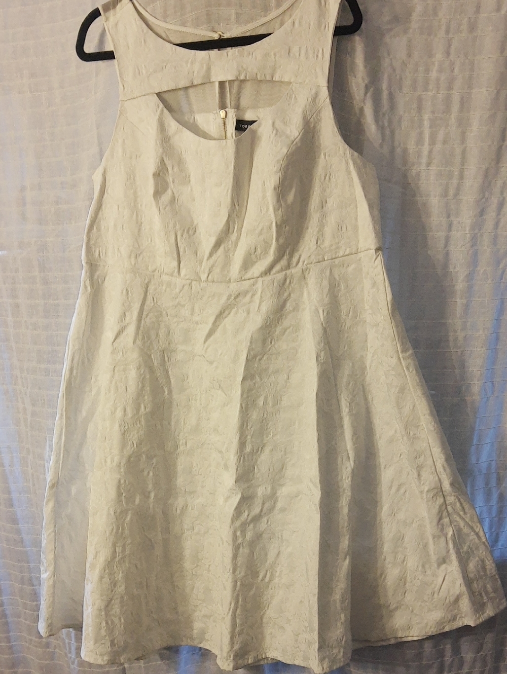 Women’s White Textured Fit & Flare Dress